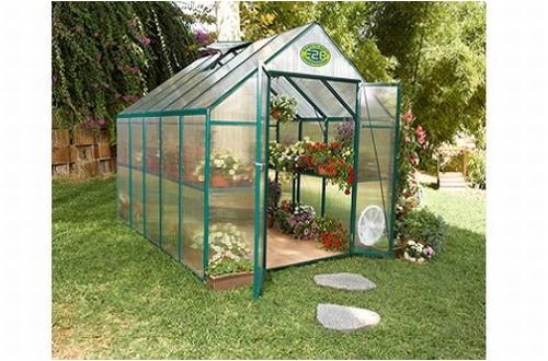 EasyGrow EG45610-EASYGROW Greenhouse with full Shelving System 8x10, Double Doors