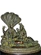 Lord Vishnu & Lakshmi Ananta Shesha Brass Statue India Gods Murti 9 Inch