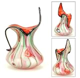 100% Handcraft Murano Glass Art Stripe Pitcher
