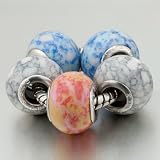 Pugster 5 Orange Gray Pandora Beads Bracelets