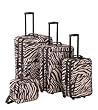 Rockland Luggage 4 Piece Luggage Set, Brown Zebra, One Size