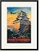 Black Framed/Matted Print 17x23, Japan Air Transport - Nagoya Castle