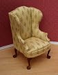 Sale!!! Miniature Upholstered Chair Beige & Brown Diamonds