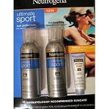 Neutrogena Ultimate Sport Sunblock Spray SPF 70+ (2-Pack) with Bonus 1 oz Travel Size Ultrasheer Dry-touch SPF 70 Sunblock