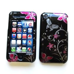 Apple iPhone 3G & 3GS Snap-on Protector Hard Case Image Cover "Butterfly Bliss" Design