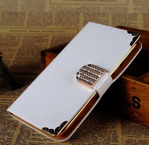 Crazy Panda Shining Crystal Flip Wallet luxury PU leather case cover skin for iPhone 5 5G 5S (white)