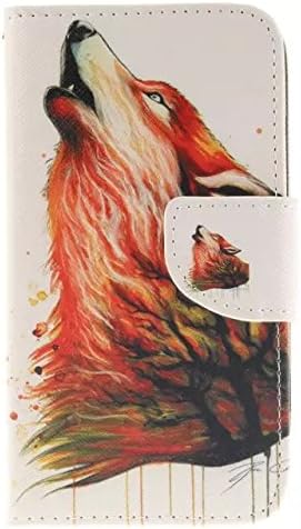 HNSPRING Colorful Patterns Flip Genuine Leather purses Cover protective Case for Microsoft Lumia 640