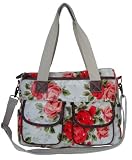 Vintage White Chelsea Roses Mini Saddle Bag / handbag