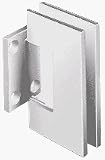 CRL Geneva Series White with Chrome Accent Center Block Wall Mount Short Back Plate Hinge (5 Degree Pre-Set Model)