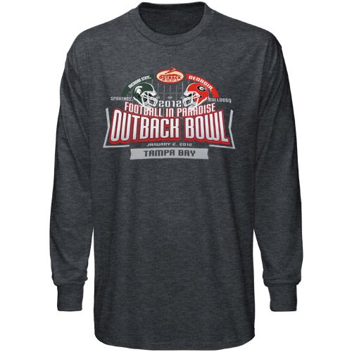 Michigan State Spartans vs. Georgia Bulldogs 2012 Outback Bowl Long Sleeve T-Shirt - Charcoal (XX-Large)