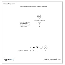 Amphenol Industrial MS3102A10SL-4P Circular Connector Pin, General Duty, Non-Environmental, Threaded Coupling, Solder Termination, Box Mounting Receptacle, 10SL-4 Insert Arrangement, 10SL Shell Size, 2 Contacts