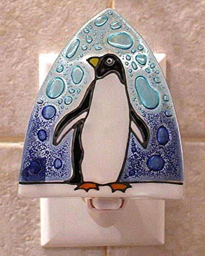 Whimsical Recycled Glass Night Light - Handmade and Fair Trade - Penguin