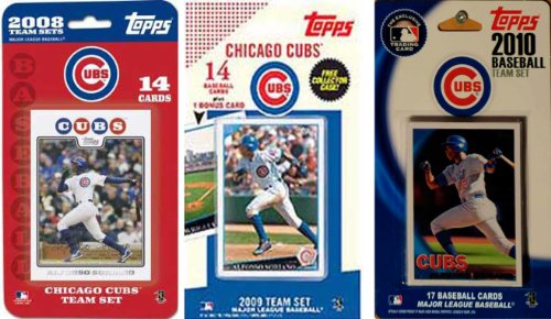 MLB  Chicago Cubs 3 Different Licensed Trading Card Team Sets