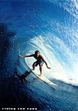 Riding the Tube (Surfing) Art Poster Print - 24 X 36