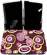 New Retro Circle Fun Trendy Flat Clutch Wallet --Black Purple Turquoise Brown Hot Pink