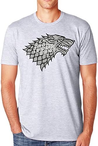 Customized Poly Cotton Comfortable Game Of Thrones Men's T-shirt Ash Round-neck