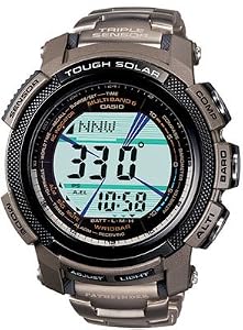 Casio Mens Pathfinder Slim Digital Watch with Titanium Bracelet PAW2000T-7