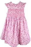 Laura Ashley Baby Girls Smocked Pique Purple Floral Print Dress