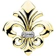 14K Yellow Gold Diamond Fleur de Lis Brooch - 0.10 Ct.