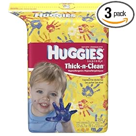 Huggies Supreme Thick-N-Clean Fragrance Free Baby Wipes Refill, 184-Count Pack (Pack of 3)