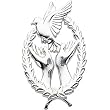 14K White Gold Wings of Remembrance Lapel Pin - 29.25x17.75mm