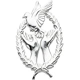 14K White Gold Wings of Remembrance Lapel Pin - 29.25x17.75mm