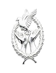 14K White Gold Wings of Remembrance Lapel Pin - 29.25x17.75mm -- LIFETIME WARRANTY