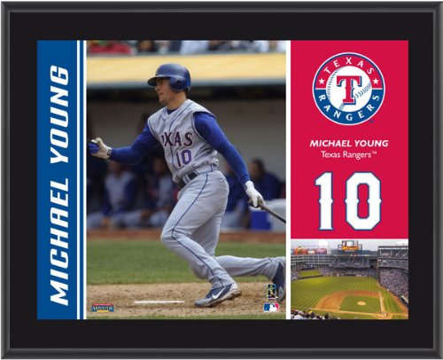 Michael Young Plaque | Details: Texas Rangers, Sublimated, 10x13, MLB Plaque