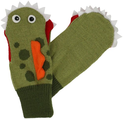 Kidorable Little Boys' Dino Gloves, Green, Medium