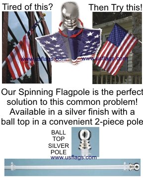 6 Foot 2-Piece Spinning Tangle-Free Flagpole