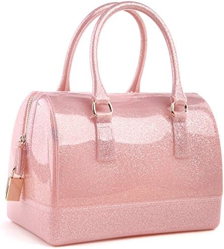 Women/girl Doctor Style Jelly Candy or Laser Cut Purse Handbag (Pink)