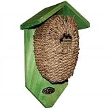 VOGELHAUS NISTKASTEN HOLZ & SEEGRAS FUeR ZAUNKOeNIG