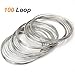 Coolrunner 100 Loop Jewelry Wire, Memory Beading Alloy Wire Cuff Bangle Bracelet Jewelry Findings for Wire Wrap Jewelry Making Supplies(23 Gauge)