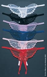 Butterfly Crotchless With Pearl Sequin Detail