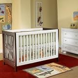 Sorelle City Lights Commuter Convertible Crib in 2-Tone Espresso,White