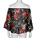 Sunward(TM) Sexy Women Off Shoulder Floral Blouse Tops (Medium, Black)