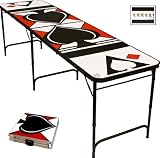 Spade Beer Pong Table 8 FEET - Portable with 6 Pong Balls