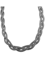 Rhodiumplated Sterling Silver Braided Mesh Necklace (18 Inch)