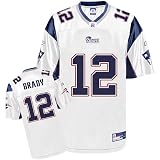 New England Patriots White Small Replica NFL Jersey #12 Brady
