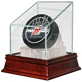 Hockey Puck Glass Display Case With Ice Slab