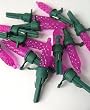 Pack of 12 Pink LED M5 Mini Replacement Christmas Light Bulbs - Green Husk