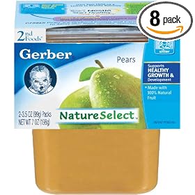Gerber 2nd Foods Pears, 2-Count, 3.5-Ounce Tubs (Pack of 8)