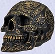 home garden decoratoin Celtic art Gothic Gold design medieval Skull Sculpture