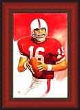 Framed Jim Plunkett Stanford Cardinal - Cherry No Mat