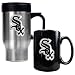 Chicago White Sox Stainless Steel Travel Mug and Black Ceramic Mug Set  (Primary Logo)