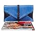 BMC Womens Two-Toned Faux Leather Snakeskin Envelope Clutch Fashion Handbag