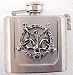 Evil Skeleton & Skull Flask Belt Buckle Stainless