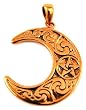 Copper Celtic Crescent Moon Pentagram Pendant Pagan