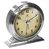 Infinity Instruments Brushed Nickel Metal Alarm Clock
