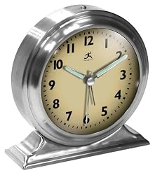 Infinity Instruments Brushed Nickel Metal Alarm Clock
